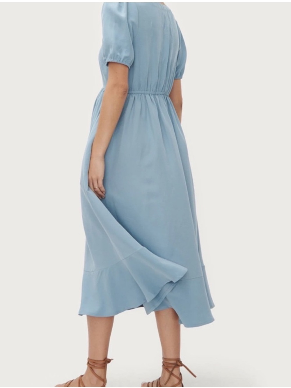 Hatch “Tisha” Light Blue Puff Sleeve Maternity Midi Dress in Size 1 (S) - Picture 2 of 7